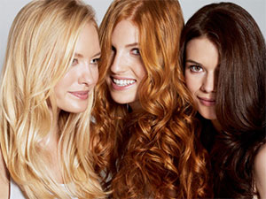 Three Women with Colored Hair